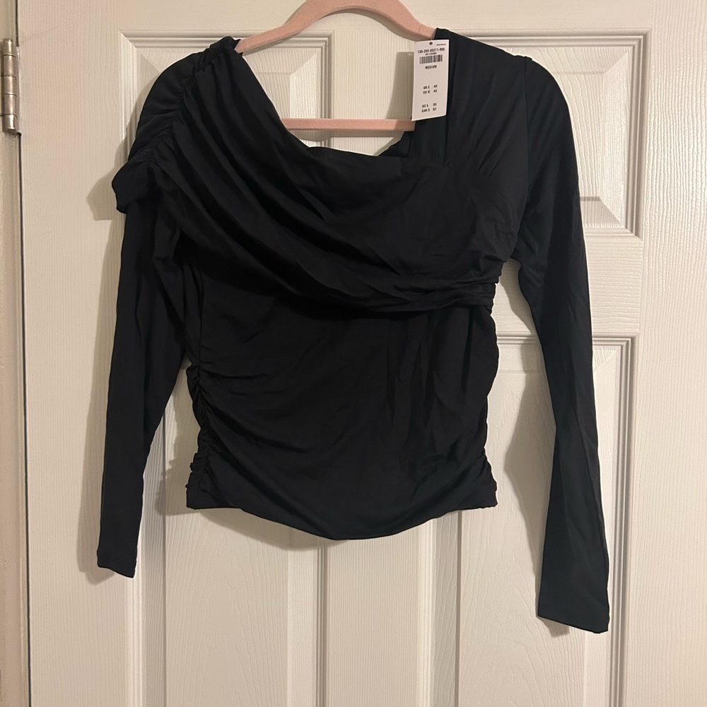 Abercrombie & Fitch Black Ruched Blouse
